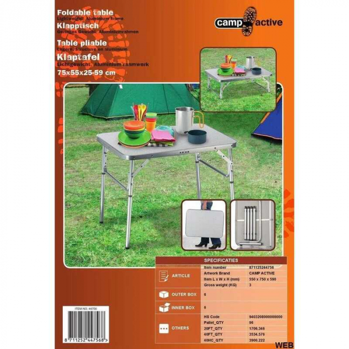 Masa de lucru pliabila Camp Active 8711252447568, 750 x 550 x 590 mm [8]