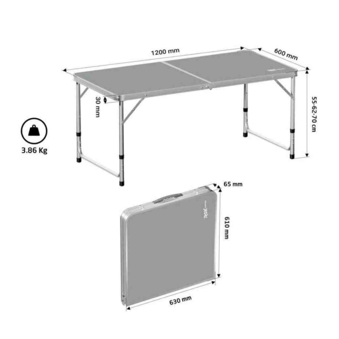 Masa de lucru pliabila ROX Wood 153CAMP0311, 1200x600x700 mm [7]