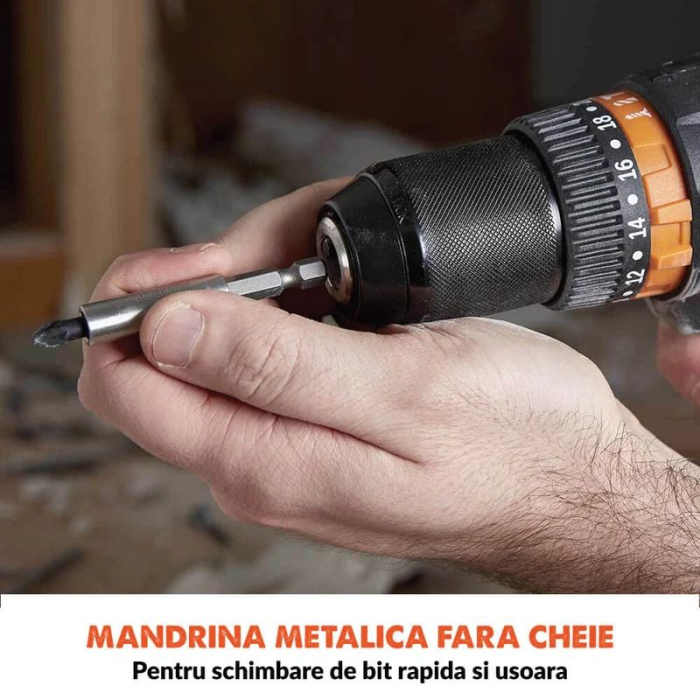 Masina de gaurit si insurubat cu acumulator R13CMB-Li Evolution 105-0001A, 1750 rpm, 45 Nm [7]