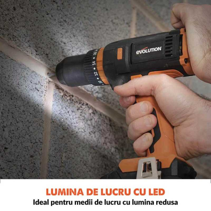Masina de gaurit si insurubat cu acumulator R13CMB-Li Evolution 105-0001B, 1750 rpm, 45 Nm [7]