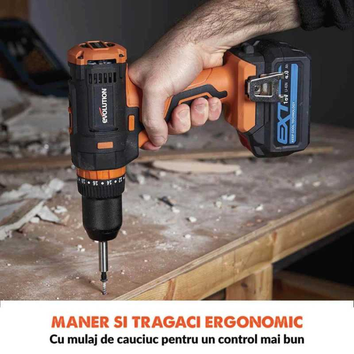 Masina de gaurit si insurubat cu acumulator R13CMB-Li Evolution 105-0001B, 1750 rpm, 45 Nm [6]