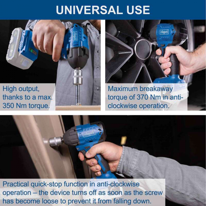 Masina de gaurit si insurubat cu impact 1/2" fara acumulator BC-IW350-X Scheppach 5909246900, 20 V, 370 Nm, 3600 rpm [7]