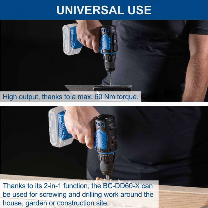 Masina de gaurit si insurubat fara acumulator BC-DD60-X Scheppach 5909239900, 20 V [7]