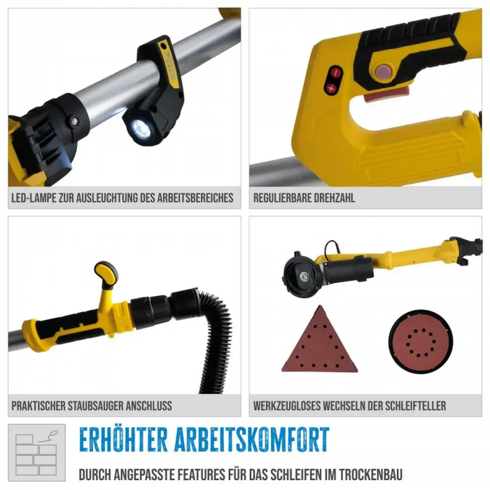 Masina de slefuit rotativa pentru gips carton GTBS 710 Gude 55570, 710 W, 2500 rpm [5]