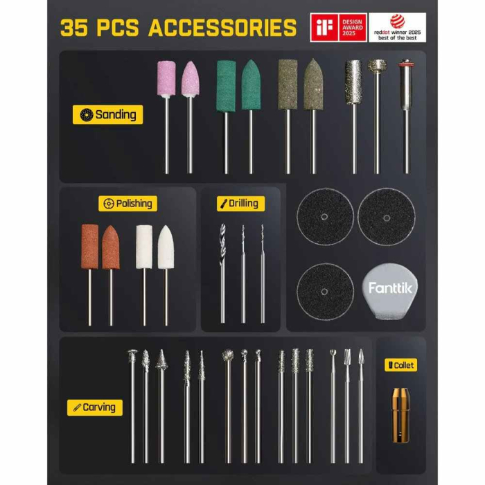 Masina pentru gaurit si frezat F2 Master Fanttik F2MASTER, 4 V, 25000 rpm [3]