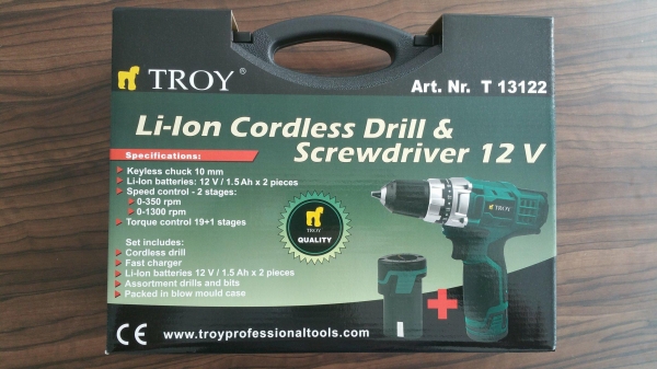 Masina de gaurit si insurubat cu doi acumulatori Troy 13122, 2x12 V, 1.5 Ah [11]