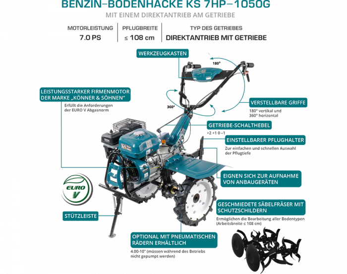 Motocultor pe benzină KS 7HP-1050G [2]