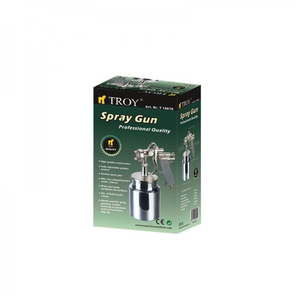 Pistol de vopsit cu aer comprimat alimentare prin suctiune Troy 18678, 1000 ml, Ø1.8mm [2]