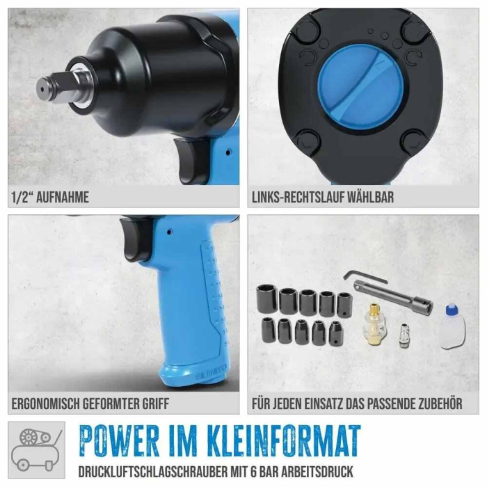 Pistol pneumatic de impact DL Gude 40040, 1/2", 6 bari, 580 Nm [9]