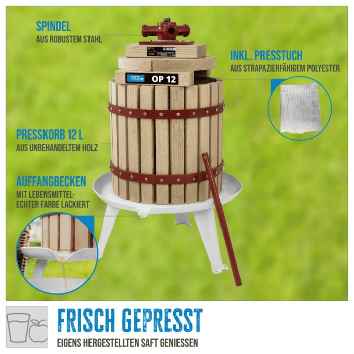 Teasc / presa manuala de struguri si fructe OP 12 Gude 30003, 12 litri [8]