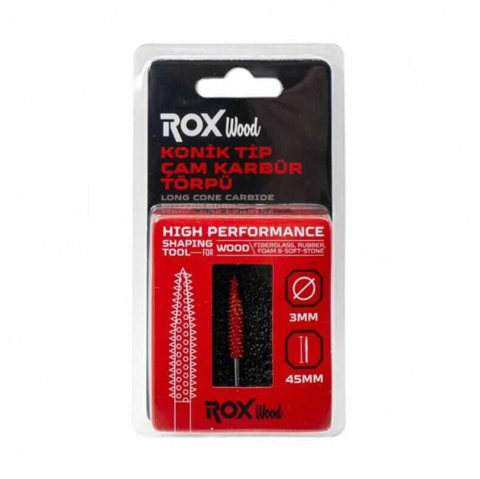 Raspel din carbura de tungsten in forma de ac ROX Wood 153ROX0276, 45xØ6 mm [5]