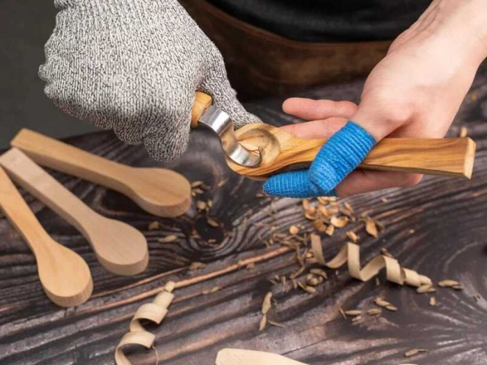 Set blocuri din lemn pentru modelat lingurite Beavercraft BB3, 4 piese [5]