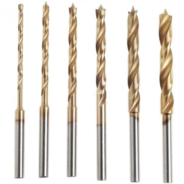 Set burghie HSS pentru lemn si plastic cu pin pentru centrare Proxxon 28876, Ø1.5-Ø4 mm, 6 piese [2]