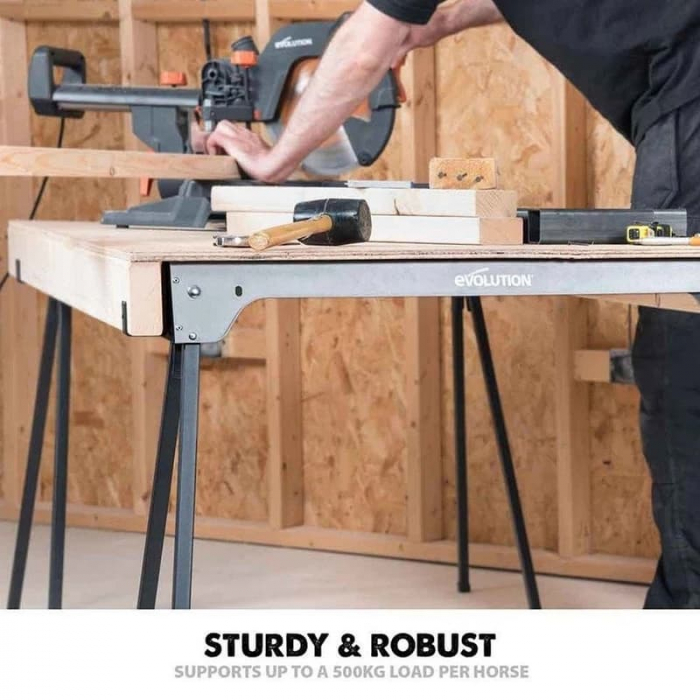 Set capre din otel Evolution 005-0003A, 825x465x742 mm, 2 bucati [4]