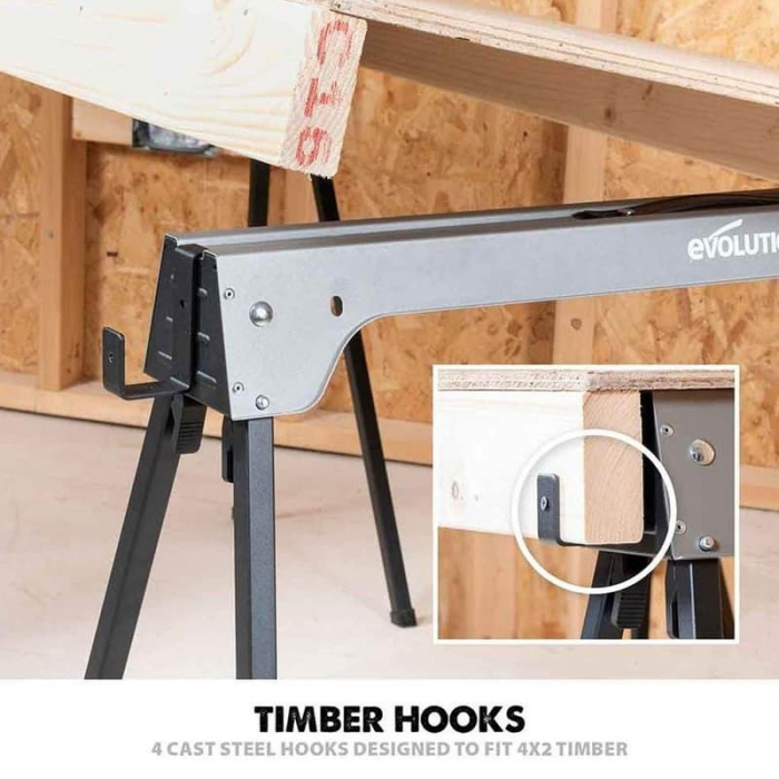 Set capre din otel Evolution 005-0003A, 825x465x742 mm, 2 bucati [7]