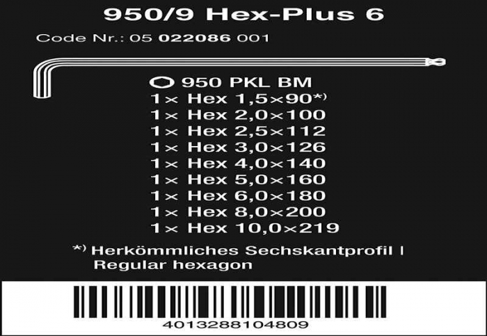 Set chei imbus Hex 950/9 Wera 05022086001, 9 piese [7]