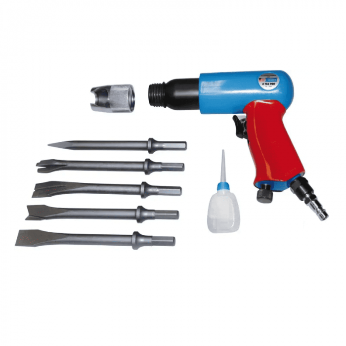 Set ciocan pneumatic si dalti Gude 75180, 6 piese