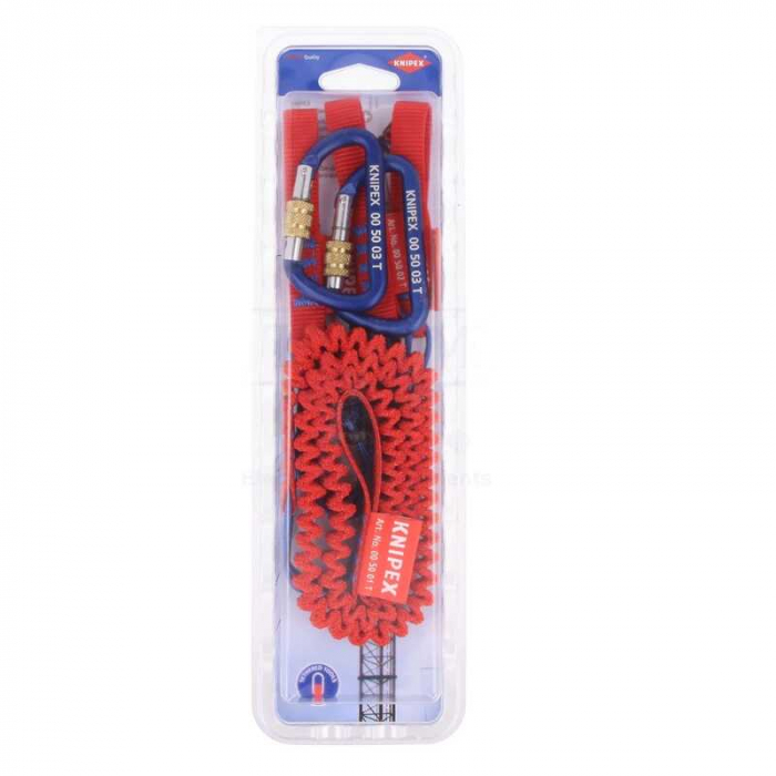Set corzi de siguranta pentru scule si carabiniere Knipex 00 50 04 T BK, 1.5 Kg, 5 bucati [6]