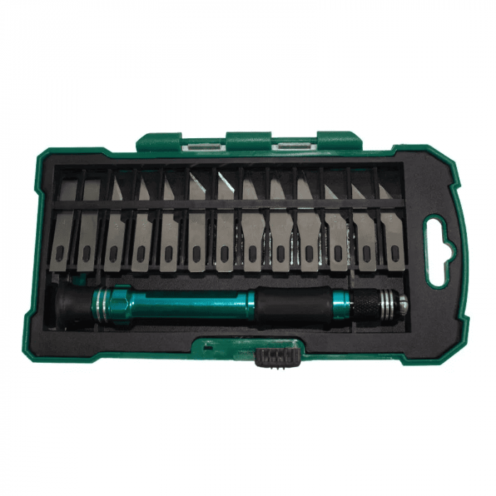 Set cutter tip bisturiu cu capete interschimbabile Troy 21604, 14 piese [2]