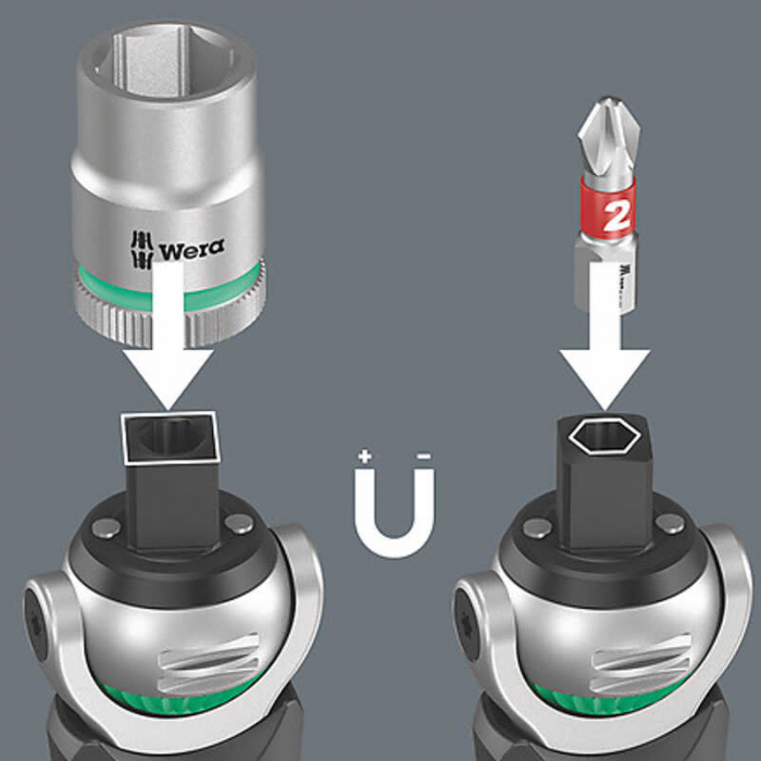 Set de biti si surubelnita cu clichet 12 in 1 Zyklop Pocket Wera 05004280001 [6]