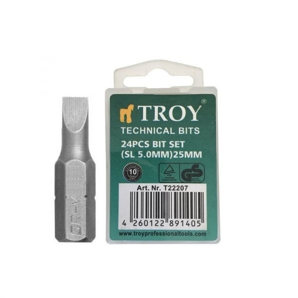 Set de biti drepti Troy T22207, SL5, 25 mm, 24 bucati [1]