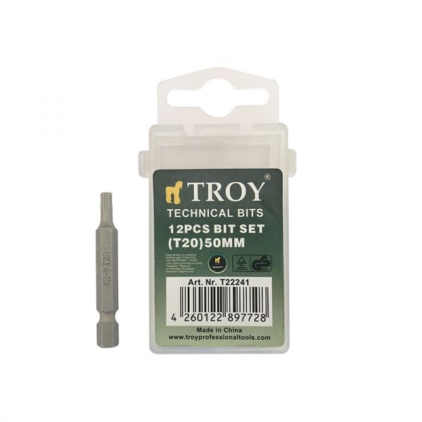 Set de biti torx Cr-V Troy T22241, T20, 50 mm, 10 bucati [1]