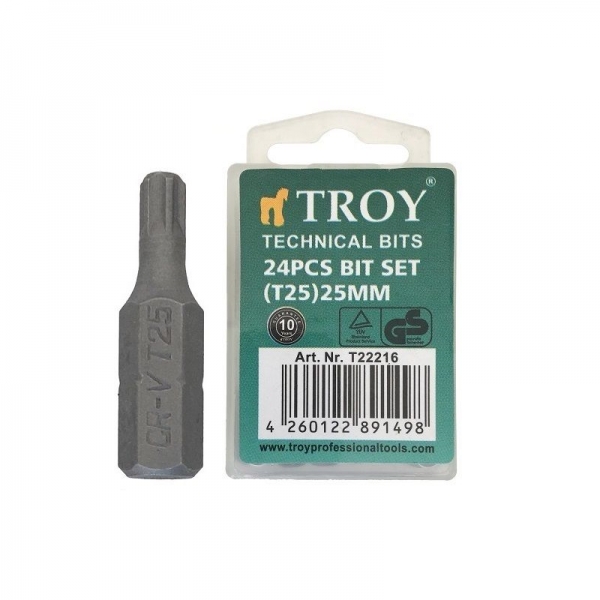 Set de biti torx Troy T22216, T25, 25 mm, 24 bucati [1]