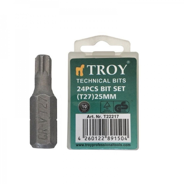 Set de biti torx Troy T22217, T27, 25 mm, 24 bucati [1]