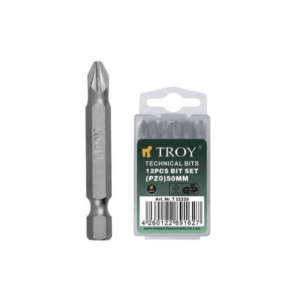 Set de biti Troy T22229, PZ0, 50 mm, 12 bucati [1]