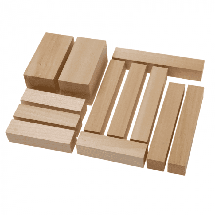 Set de blocuri din lemn pentru sculptura BeaverCraft BW12, 12 piese [2]