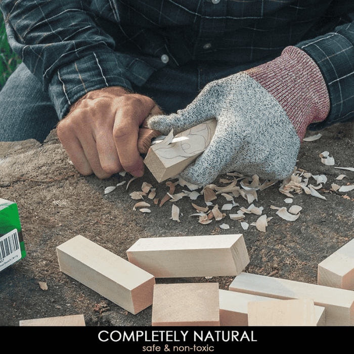 Set de blocuri din lemn pentru sculptura BeaverCraft BW18, 18 piese [3]