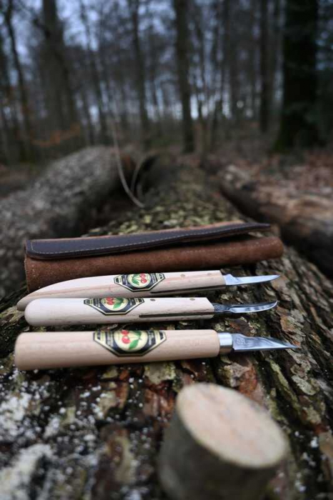 Set de cutite pentru sculptura in lemn Kirschen 3307000, 3 piese [10]