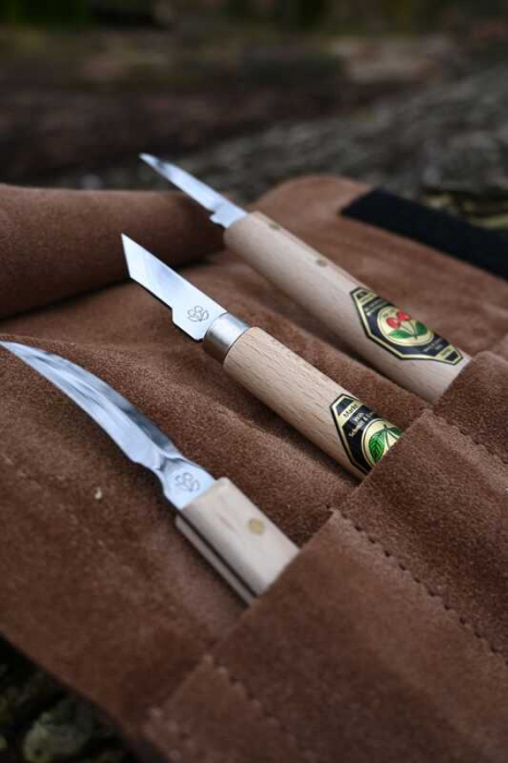 Set de cutite pentru sculptura in lemn Kirschen 3307000, 3 piese [9]