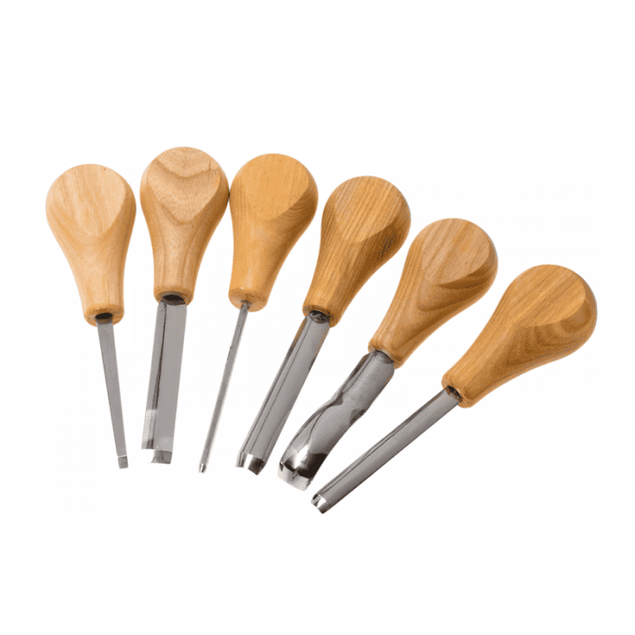 Set de dalti pentru sculptura in lemn cu maner modelat pentru palma BeaverCraft SC05, 6 piese [2]