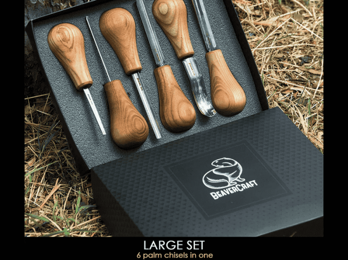 Set de dalti pentru sculptura in lemn cu maner modelat pentru palma BeaverCraft SC05, 6 piese [8]