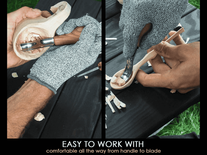 Set de dalti pentru sculptura in lemn cu maner modelat pentru palma BeaverCraft SC05, 6 piese [5]