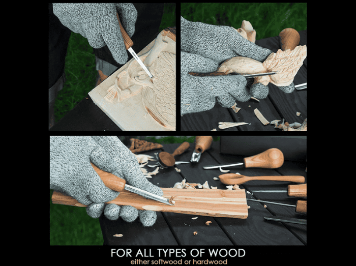 Set de dalti pentru sculptura in lemn cu maner modelat pentru palma BeaverCraft SC05, 6 piese [7]