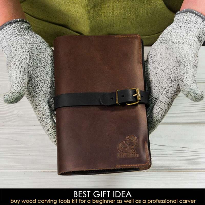 Set de sculptura in lemn BeaverCraft S19X, 5 piese, plus husa din piele [11]
