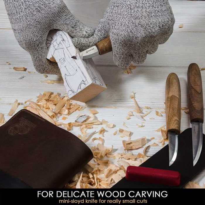 Set de sculptura in lemn BeaverCraft S19X, 5 piese, plus husa din piele [4]