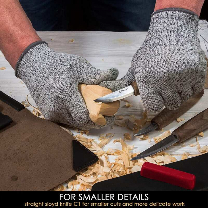 Set de sculptura in lemn BeaverCraft S19X, 5 piese, plus husa din piele [5]