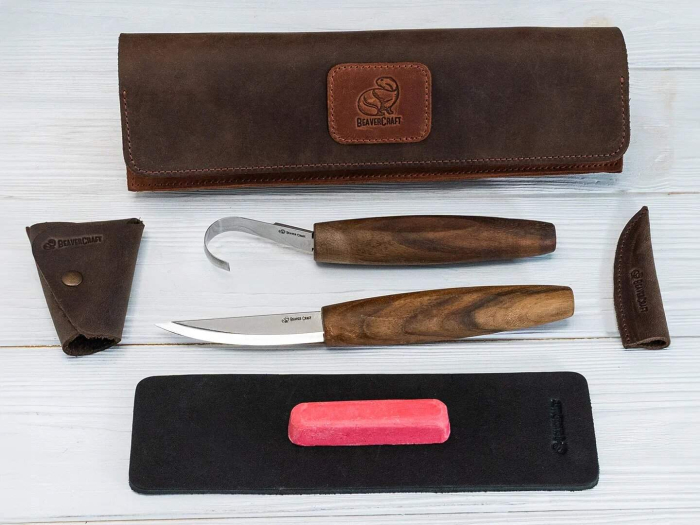 Set de sculptura lingura BeaverCraft S01X Brown, 4 piese [2]