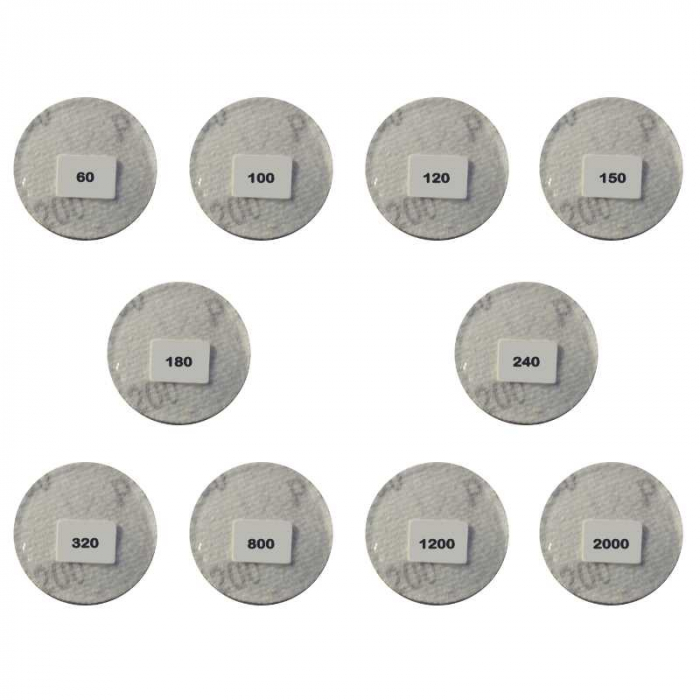 Set discuri abrazive pentru masini de gaurit si insurubat Troy 25930, Ø50 mm, granulatie P60-P2000, 100 piese [2]