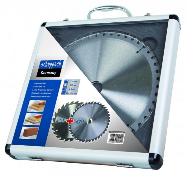 Set discuri de taiere tip TCT pentru fierastrau circular Scheppach 7901200716, 315x25.4 mm, 24-48 dinti [2]