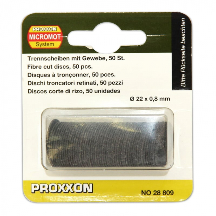 Set discuri din oxid de aluminiu, taiere lemn, inox, plastic Proxxon PRXN28809, Ø22 mm, 50 bucati [1]