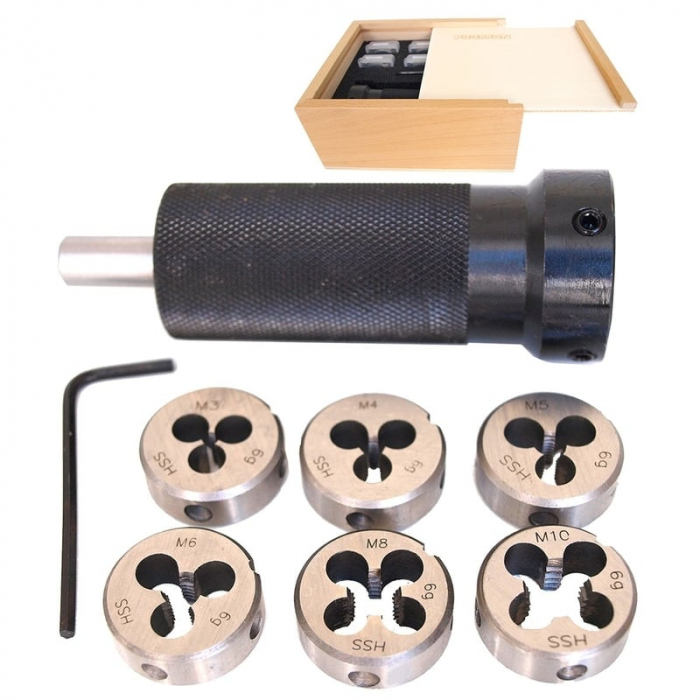 Set filiere si suport Micromot Proxxon 24082, M3-M10, 7 piese [4]