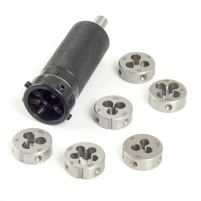 Set filiere si suport Micromot Proxxon 24082, M3-M10, 7 piese [2]