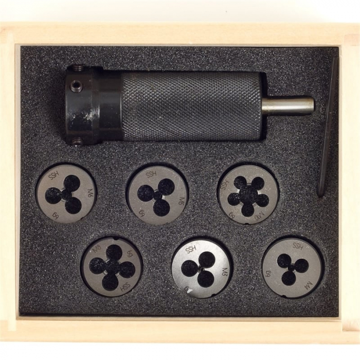 Set filiere si suport Micromot Proxxon 24082, M3-M10, 7 piese [6]