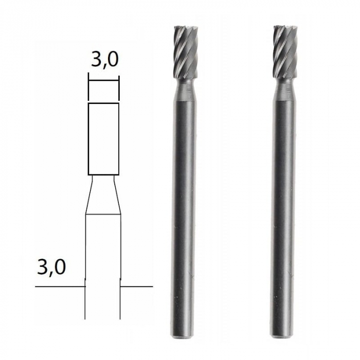 Set freze din otel-wolfram-vanadiu de forma cilindrica Micromot Proxxon 28722, Ø3 mm, 2 bucati [3]