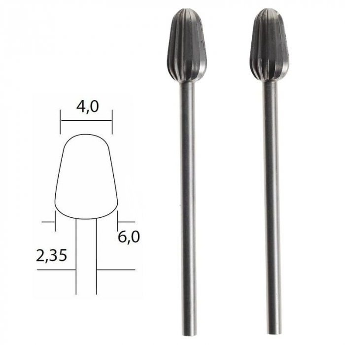 Set freze din otel-wolfram-vanadiu de forma conica Micromot Proxxon 28723, Ø4-Ø6 mm, 2 bucati [3]