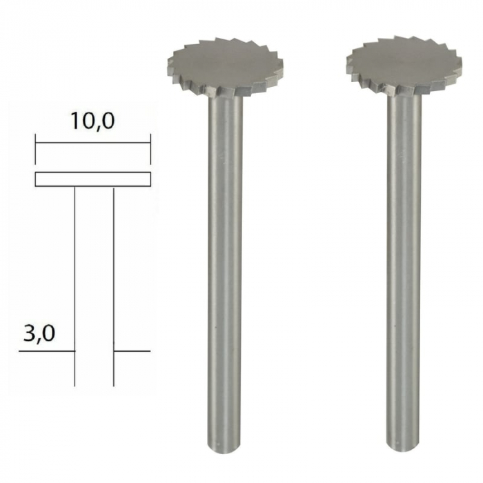 Set freze din otel-wolfram-vanadiu in forma de disc Micromot Proxxon 28727, Ø10 mm, 2 bucati [3]